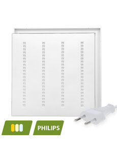 Luxar Louvre LED Paneel 60x60cm 30W CCT Eurosnoer Wit