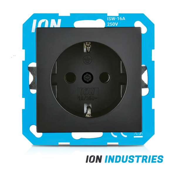 ION INDUSTRIES ION INDUSTRIES - Wandcontactdoos V1/J1 mat zwart met aanraakbeveiliging