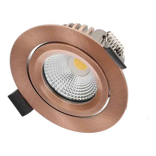 Luxar IP44 LED inbouwspot kantelbaar 5 Watt Dim to Warm 2000K-3000K Koper CRI90