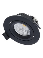 Luxar IP44 LED inbouwspot kantelbaar 5W Dim to Warm 2000K-3000K Zwart CRI90