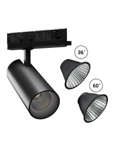 Spectrum LED 3 Fase-Rail spot Andromeda Zwart 24-30W 3000K CRI90 36/60°