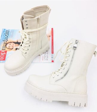 Dames Platte enkellaars met veters 21027