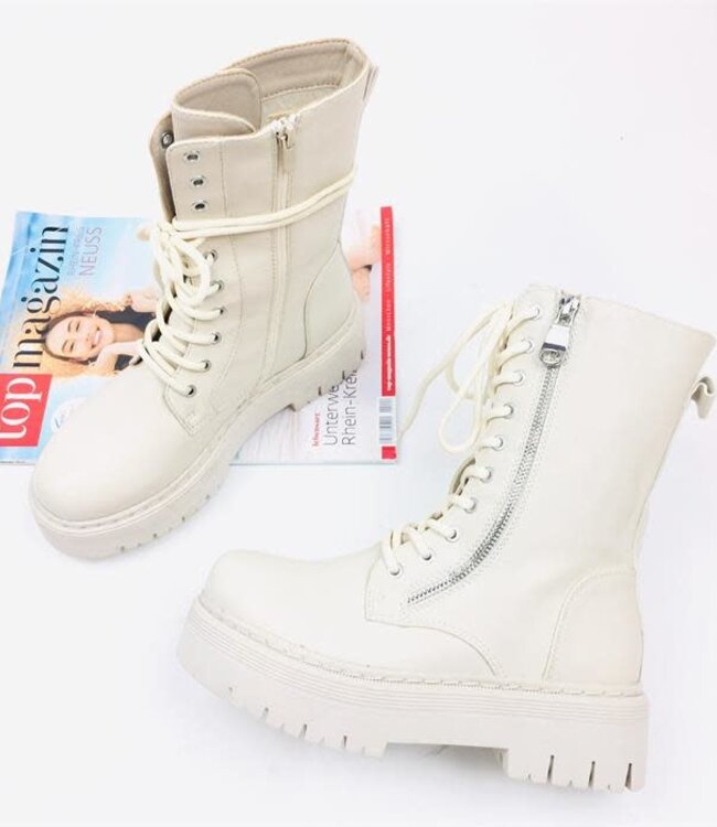 Dames Platte enkellaars met veters 21027