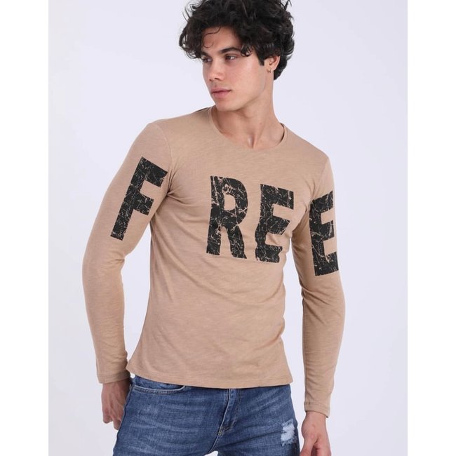 T-shirt Lange mouw 21100 Beige