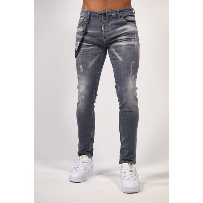 Heren Slim Fit Uniplay Jeans Albert Grey - Sam Denim