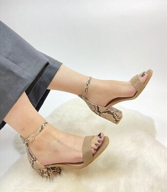 Sandalen hoge hak slangenprint W130