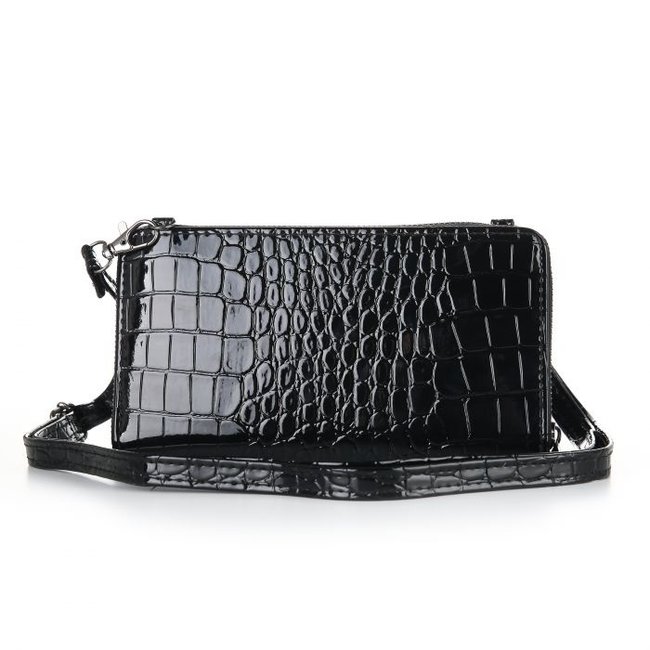 Portemonnee met telefoonvak croco print