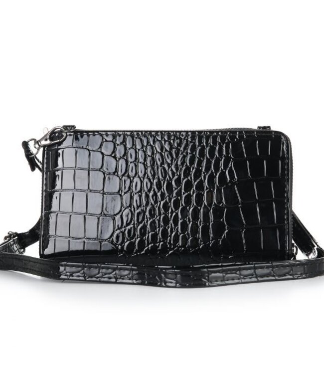 Portemonnee met telefoonvak croco print