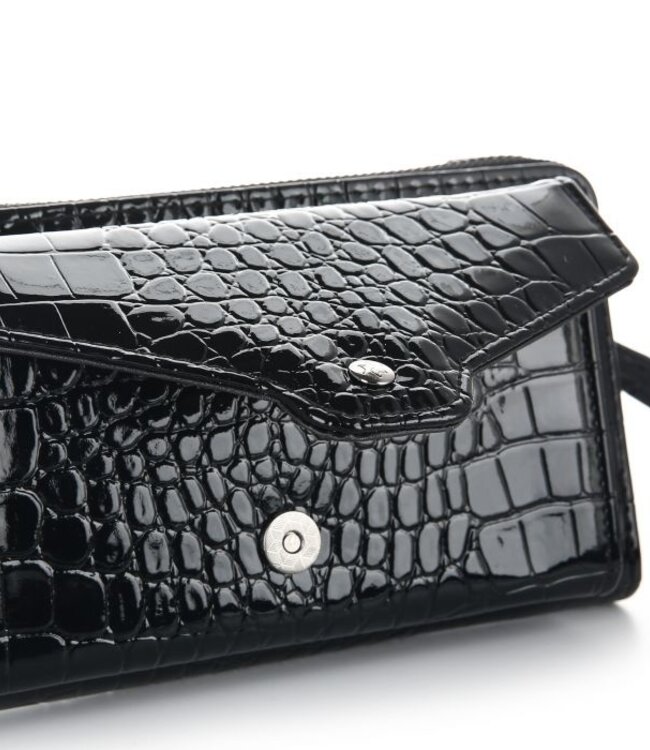 Portemonnee met telefoonvak croco print
