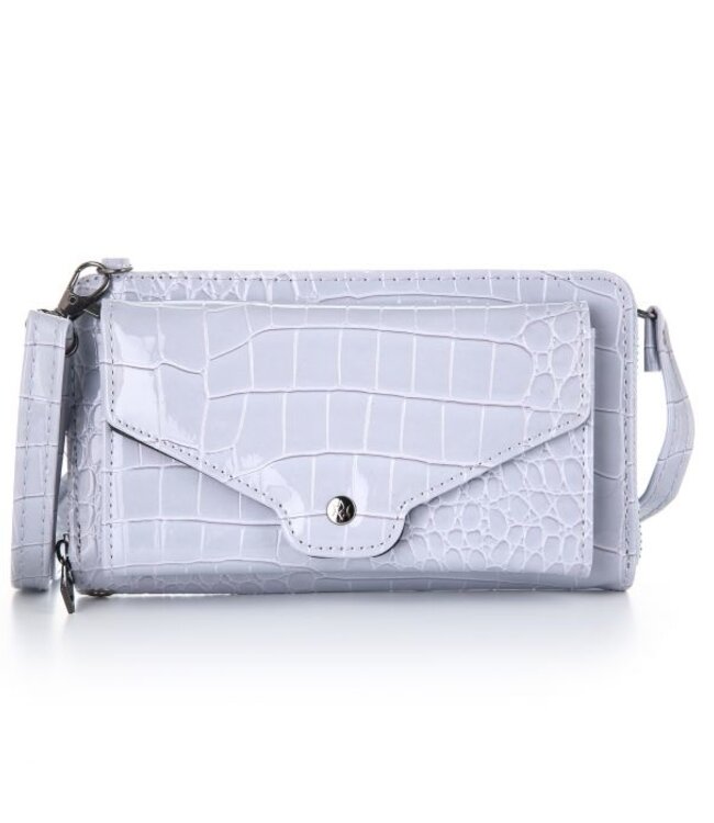 Portemonnee met telefoonvak croco print