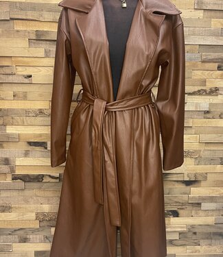 Imitatie Leren Jas Lang 5891