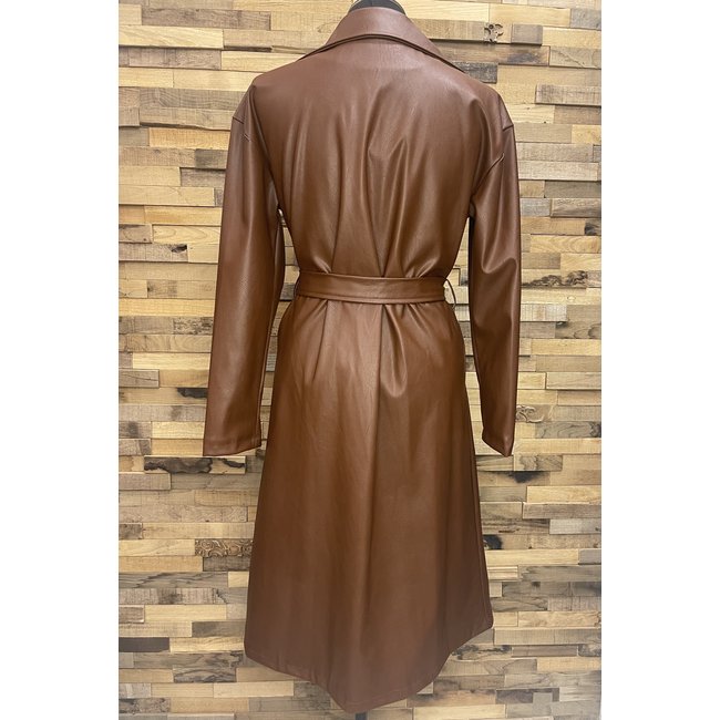 Imitatie Leren Jas Lang 5891