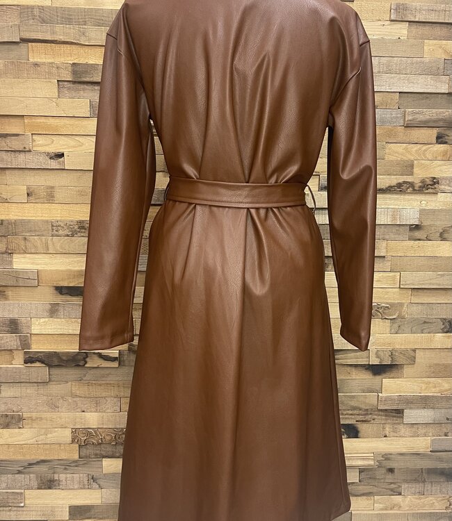 Imitatie Leren Jas Lang 5891