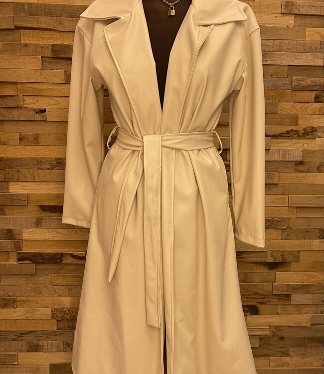 Imitatie Leren Jas Lang 5891