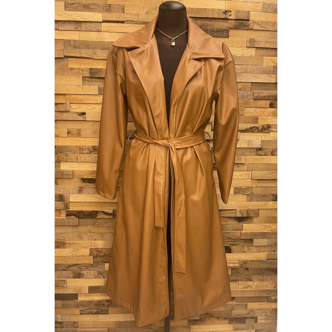 Imitatie Leren Jas Lang 5891