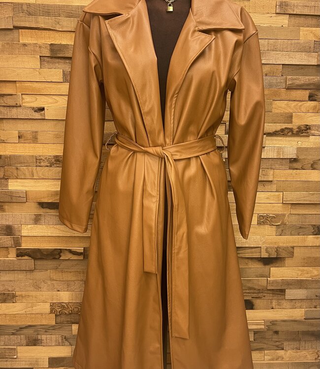 Imitatie Leren Jas Lang 5891