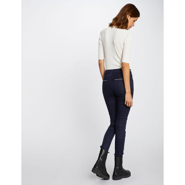 Morgan Slim trousers with wet effect 212 Palona Navy