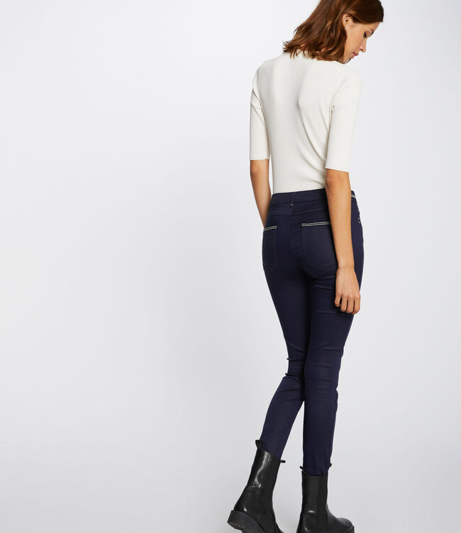 Morgan Slim trousers with wet effect 212 Palona Navy