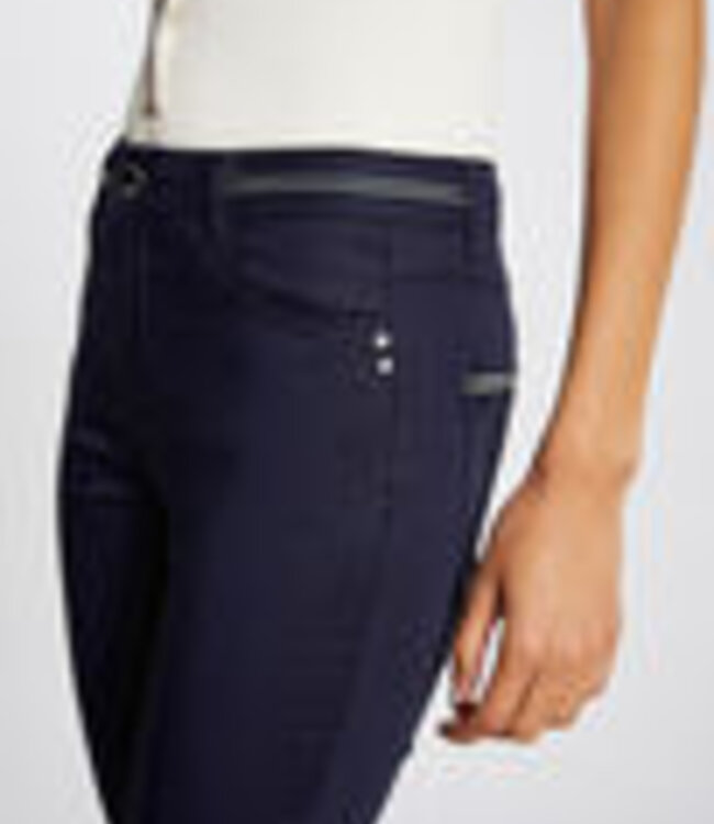 Morgan Slim trousers with wet effect 212 Palona Navy