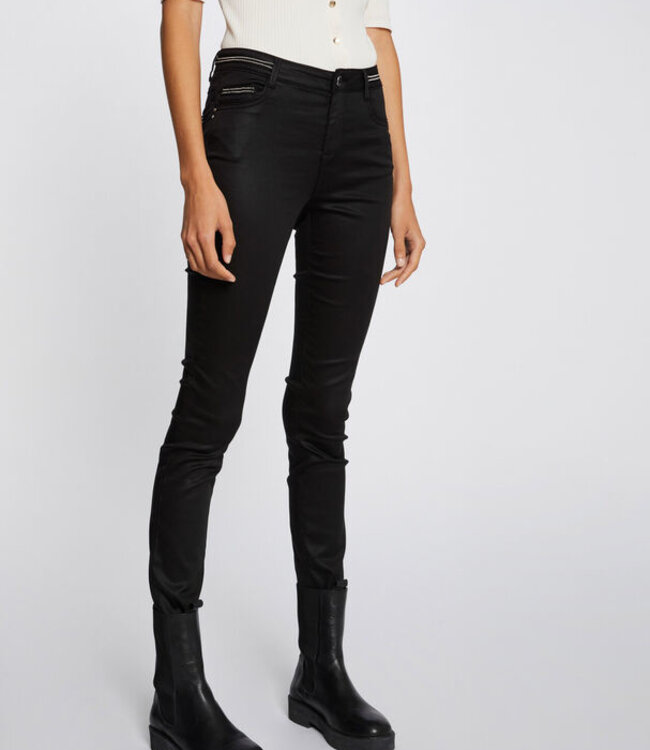 Morgan Slim trousers with wet effect 212 Palona Black