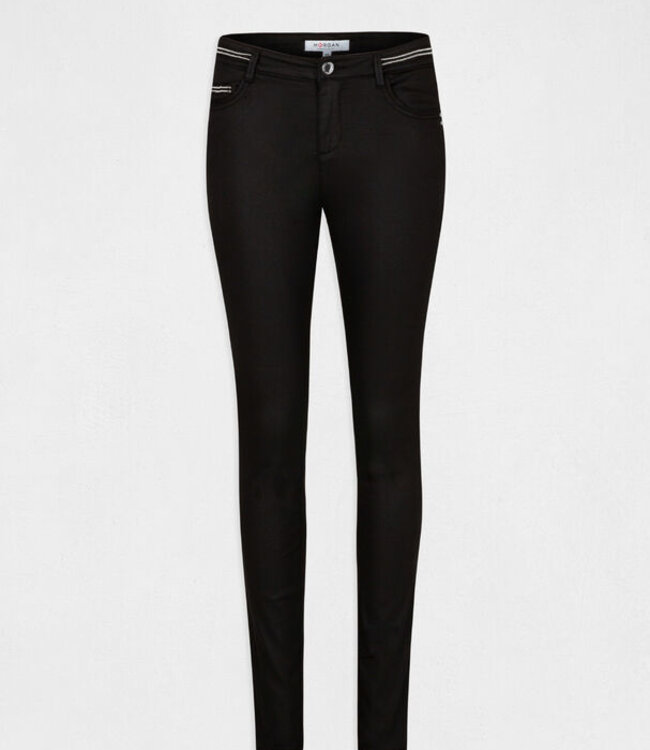 Morgan Slim trousers with wet effect 212 Palona Black