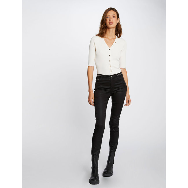 Morgan Slim trousers with wet effect 212 Palona Black