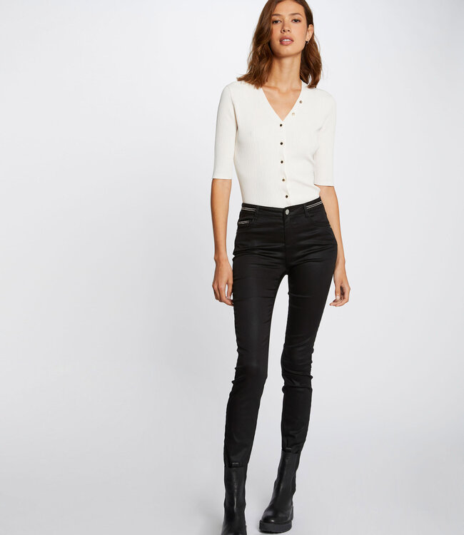 Morgan Slim trousers with wet effect 212 Palona Black