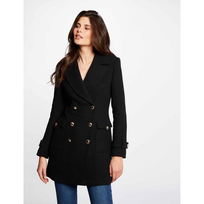 Morgan Straight buttoned coat 222-Gfabi Black