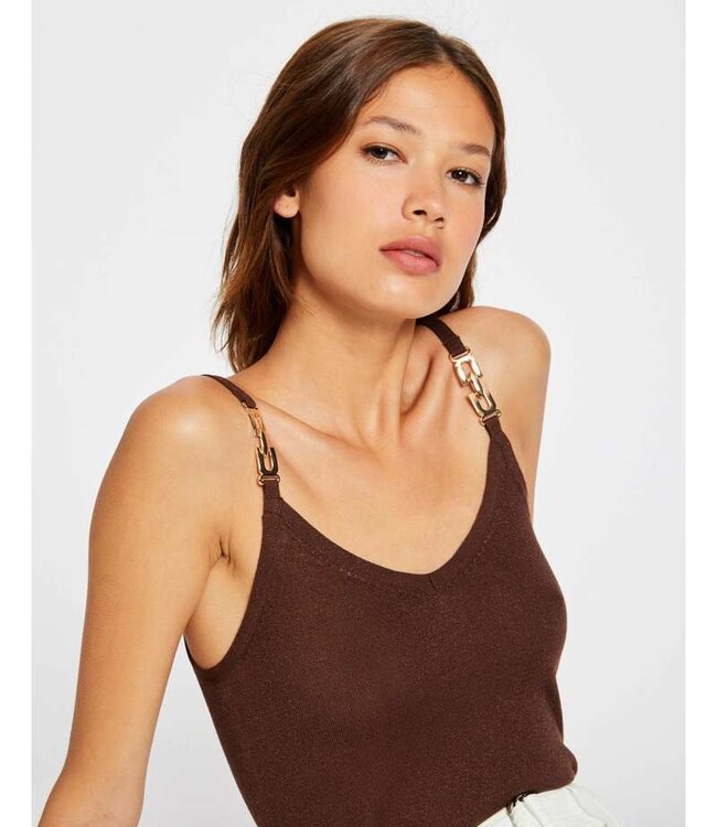 Morgan Top Bretelles 222-Mfiche Choco