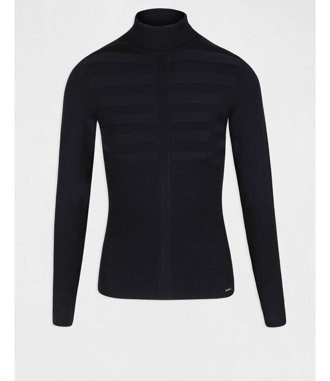 Morgan Fitted high neck sweater 132-Mentos dark brown