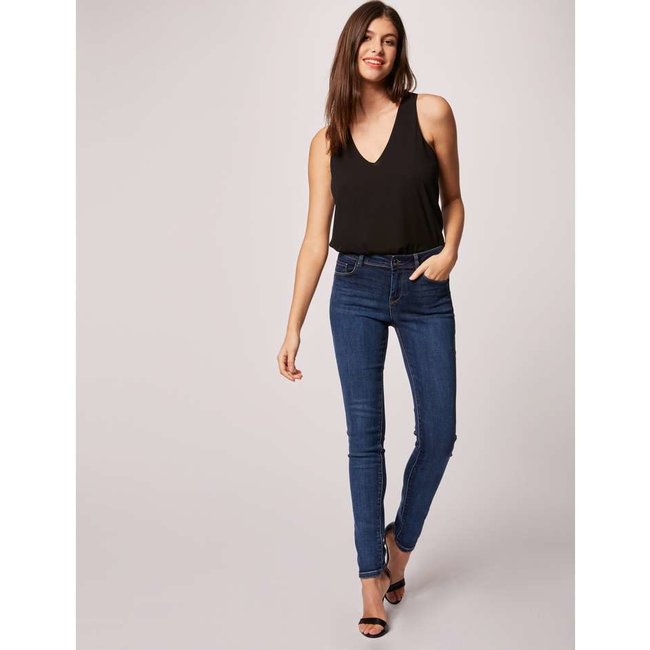 Morgan Standard waisted slim jeans Stone 201-Pam