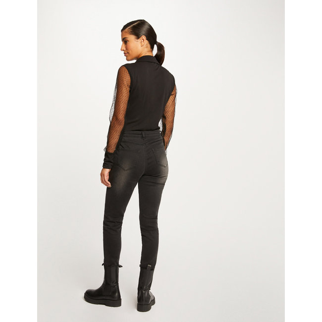 Morgan Long-sleeved t-shirt with dobby spot Travis