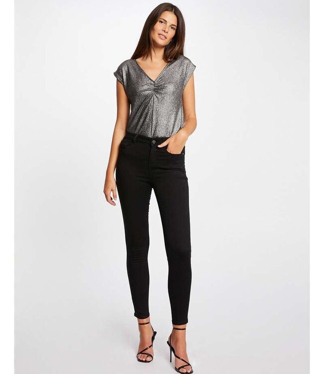 Morgan Slim trousers with wet effect 222-Party