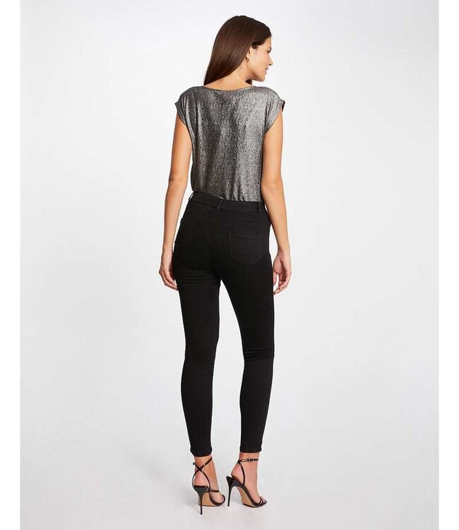 Morgan Slim trousers with wet effect 222-Party