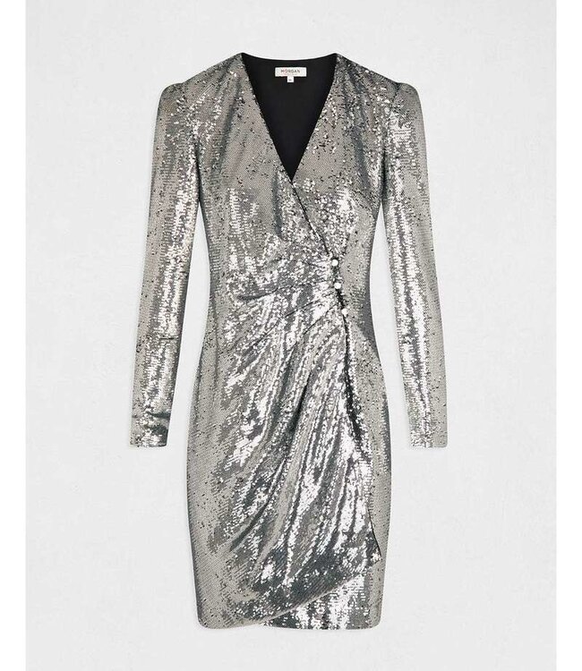 Morgan Wrap dress with sequins 222-Rbling