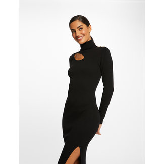 Morgan Fitted maxi jumper dress with slit 222-Rmding