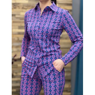 MI PIACE Travel Blouse Robin Blue-Fuchsia 60840