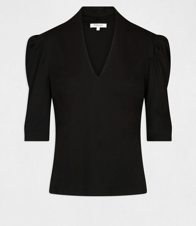 Morgan T-shirt with balloon 3/4-length sleeves 232-Dani Black