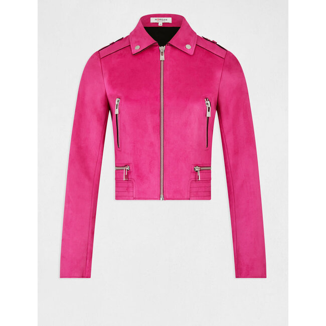 Morgan Straight jacket with suede effect 222-Gsud Raspberry