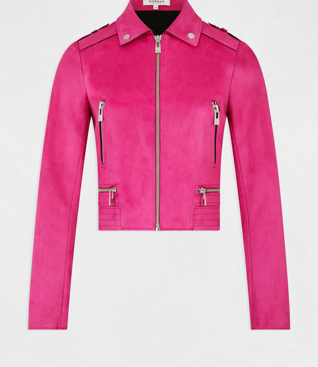 Morgan Straight jacket with suede effect 222-Gsud Raspberry