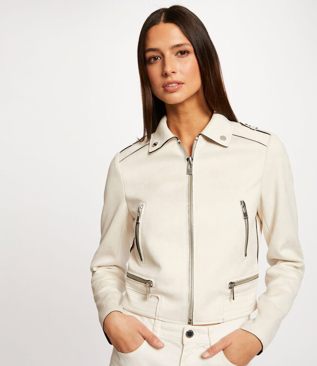 Morgan Straight jacket with suede effect 222-Gsud Nuage