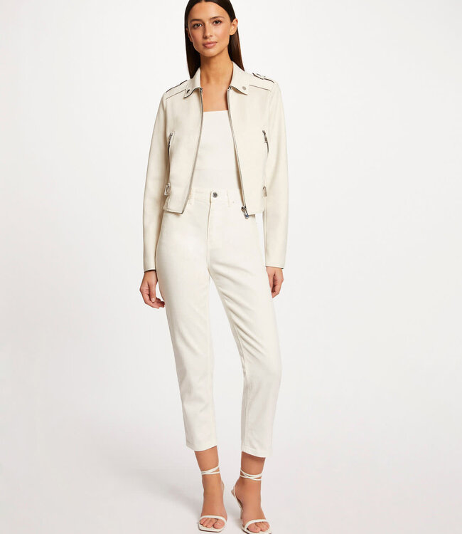 Morgan Straight jacket with suede effect 222-Gsud Nuage