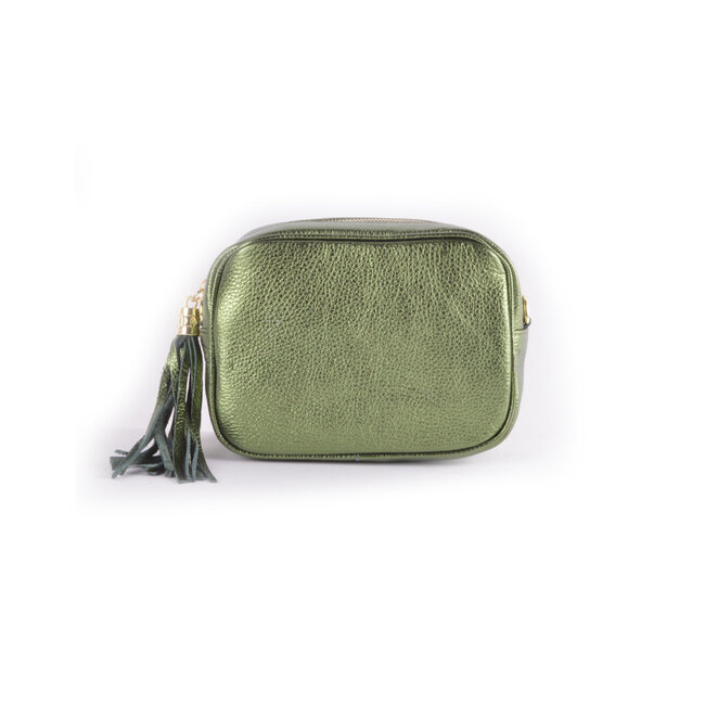 Lederen schoudertas Metallic 5527593