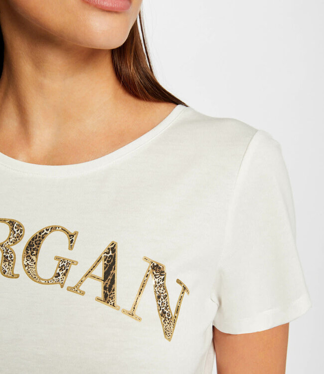 Morgan Short-sleeved t-shirt with message 232-Dzanzi ecru