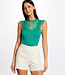 Morgan Short-sleeved t-shirt with lace h232-Ding Green