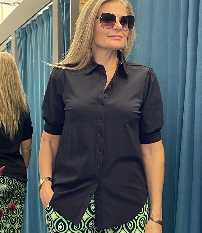 MI PIACE Travel Blouse Korte mouwen Uni Black 2270