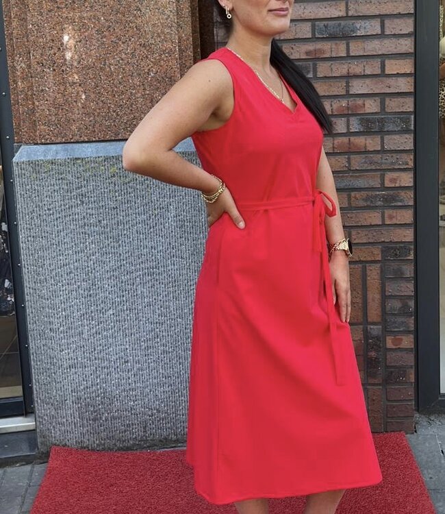 MI PIACE Travel  Jurk Mouwloos Uni 2308 Red