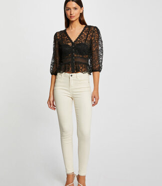 Morgan 3/4-length sleeved t-shirt with lace black