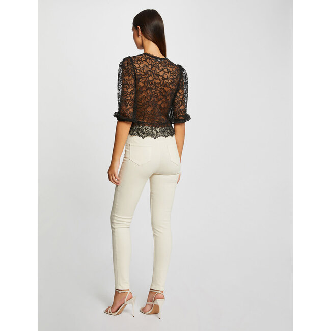 Morgan 3/4-length sleeved t-shirt with lace black