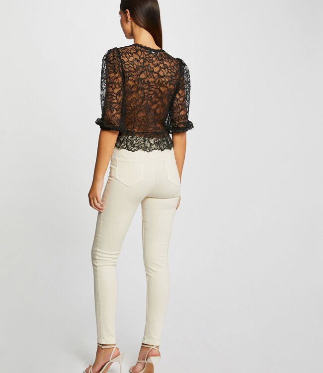 Morgan 3/4-length sleeved t-shirt with lace black